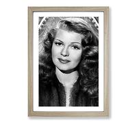 Rita Hayworth (1) Framed Print | A2 Oak Framed Wall Art | Ready to Hang | Modern Nature Picture | Living Room Bedroom Lounge Office