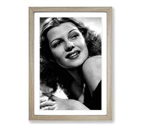Rita Hayworth (2) Framed Print | A2 Oak Framed Wall Art | Ready to Hang | Modern Nature Picture | Living Room Bedroom Lounge Office