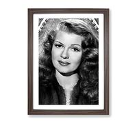 Rita Hayworth No.1 Modern Framed Wall Art Print, Ready to Hang Picture for Living Room Bedroom Home Office Décor, Walnut A2 (64 x 46 cm)