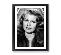 Rita Hayworth No.1 Modern Framed Wall Art Print, Ready to Hang Picture for Living Room Bedroom Home Office Décor, Black A2 (64 x 46 cm)