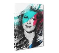Rita Hayworth No.1 V2 Canvas Print | Gallery Wrapped 30mm Frame Wall Art | 24x16 inches | Ready to Hang | Modern Picture | Living Room Bedroom Lounge Office