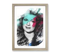Rita Hayworth No.1 V2 Modern Framed Print | A2 Oak Framed Wall Art | Ready to Hang | Modern Nature Picture | Living Room Bedroom Lounge Office