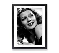 Rita Hayworth No.2 Modern Framed Print | A3 Black Framed Wall Art | Ready to Hang | Modern Nature Picture | Living Room Bedroom Lounge Office