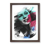 Rita Hayworth No.2 V2 Modern Framed Print | A2 Walnut Framed Wall Art | Ready to Hang | Modern Nature Picture | Living Room Bedroom Lounge Office