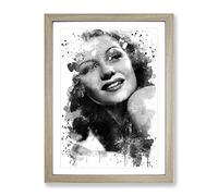 Rita Hayworth No.2 V3 Modern Framed Wall Art Print, Ready to Hang Picture for Living Room Bedroom Home Office Décor, Oak A4 (34 x 25 cm)