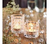 Rita Nightlight Holder - Case of 12 - Glass Candle Holder, Cut-Glass Tealight Holder, Utopia Tableware