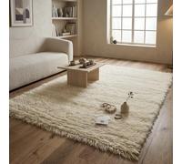 Rita Rugs Home Flokati, Thick Shaggy Wool Rug, Cream, 70x140 cm, Original From Greece, 100% Wool, Premium Hand Woven Indoor Area Rug for Kitchen, Living Room, Bedroom, Farmhouse, 70 cm x 140 cm