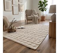Rita Rugs Home Zephyr, 100% Wool, Exquisite, Unique and Artistic Hand Woven Woollen Area Rug for Bedroom, Living Room, Boho, Farmhouse, Modern, Cream, 180 x 270 cm
