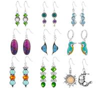 Ritach Silver Dangle Earrings for Women Trendy Silver Boho Dangling Bohemian Earrings Wholesale Multipack Sets Vintage Boho Western Jewelry Bulk Set for Costume Vacation Prom Party Gifts, L, Copper