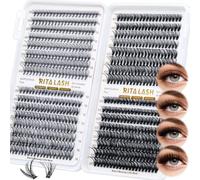 RITALASH Cluster Lashes 640PCS Lash Clusters 4 Style Individual Eyelashes Clusters Eyelash Extensions False Eyelashes DIY Wispy Fluffy Lash Clusters Natural Look(20D+30D+40D+50D Lash Only)