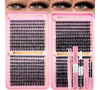RITALASH DIY Eyelash Extension Kit, 800PCS Cluster Lash Book Set with Bond & Seal, Remover, Tweezers, D-Curl Lashes in 8-16mm (30D+40D+50D+60D Kit)