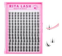RITALASH Fairy Lash Clusters Wispy Cluster Lashes Individual Lashes DIY Wet-Look Spiky Clusters Eyelash Extensions Fluffy Lash Extension False Eyelashes Natural Look Invisible Lash Band(Fairy,8-18mm)
