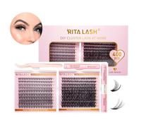 RITALASH Lash Extension Kit 400Pcs,DIY Individual Lashes Clusters Kit,Lash Bond And Seal,Lash Remover For Eyelashes Extensions (20D+40D Cluster Kit)