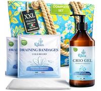 Ritalia® CELLULITE WRAP + 250ml COOLING LEG CREAM with BEACH BAG | Draining Leg Wrap with Cold Effect | Anti-Fatigue, Firming & Toning | BIO Cryogel for Circulation, Varicose Veins & Swollen Legs