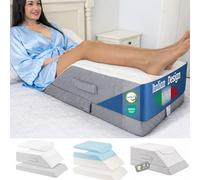 Ritalia ELEVATE LEGS PILLOW Orthopedic Leg Elevation Pillow for Bed or Sofa | 3 Adjustable Heights | Memory Foam Leg Support Cushion for Comfortable Leg Position | Breathable Washable Cover