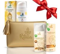 Ritalia® Snail Mucin Cream 80% 100 ml + Cleansing Balm | Hydrates, Brightens & Reduces Dark Spots | Complete Anti-Aging Ritual for Women with Gold Cosmetic Bag.