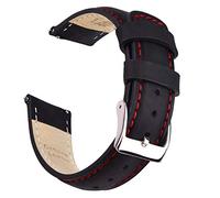 Ritche Christmas Gift Quick Release Leather Watch Bands Genuine Watch Straps for Men Women Top Grain Leather Watch Strap, White Elephant Gifts, Stocking Stuffers for Men, Father's Day gifts, Black