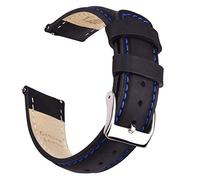 Ritche Christmas Gift Quick Release Leather Watch Bands Genuine Watch Straps for Men Women Top Grain Leather Watch Strap, White Elephant Gifts, Stocking Stuffers for Men, Father's Day gifts, Black