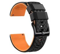 Ritche Christmas Gift Silicone Watch Bands 18mm 20mm 22mm 24mm Quick Release Rubber Watch Bands for Men, White Elephant Gifts, Stocking Stuffers For Men, Black / Pumpkin Orange / Black, 22 mm, Classic