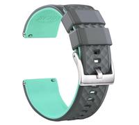 Ritche Christmas Gift Silicone Watch Bands 18mm 20mm 22mm 24mm Quick Release Rubber Watch Bands for Men, White Elephant Gifts, Stocking Stuffers For Men, Gray/Teal/Silver, 22 mm, Classic
