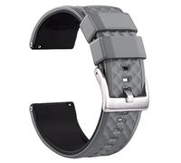 Ritche Christmas Gift Silicone Watch Bands 18mm 20mm 22mm 24mm Quick Release Rubber Watch Bands for Men, White Elephant Gifts, Stocking Stuffers For Men, Smoke Gray/Black/Silver, 22 mm, Modern