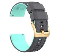 Ritche Christmas Gift Silicone Watch Bands 18mm 20mm 22mm 24mm Quick Release Rubber Watch Bands for Men, White Elephant Gifts, Stocking Stuffers For Men, Gray/Teal/Gold, 18mm, Classic
