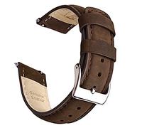 Ritche Quick Release Genuine Leather Watch Band for Men Women 18mm 20mm 21mm 22mm 23mm 24mm Full Grain Leather Band, Brown/Silver Saddle, 21mm, Classic