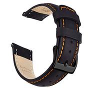 Ritche Quick Release Leather Watch Bands Genuine Watch Straps for Men Women- 18mm 20mm 21mm 22mm 23mm 24mm Top Grain Leather Watch Strap, Valentine's day gifts for him or her, Black & Orange & Black,