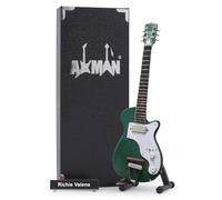 Ritchie Valens Harmony H44 Stratotone Green Guitar - Miniature Guitar Replica - Music Gifts - Handmade Ornamental 1/4 Scale - Includes a Display Box, Name Tag and Miniature Guitar Stand