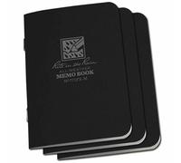Rite in the Rain 3-Pack Waterproof Mini Notebook Notepad Black 3 1/4" x 4 5/8"