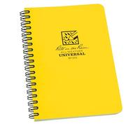 Rite In The Rain 373L Waterproof Paper Side Spiral Notepad Yellow Polydura Cover 64 Pages 12 Sheets Imperial and Metric Rulers, 4 ⅝ x 7- Inch
