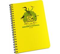 Rite In The Rain Waterproof Birder's Journal Yellow Polydura Cover Spiral Side Bound 64 pages 32 SheetsReference Material Terms fo Body Parts & Feather Principles& Code of Birding Ethics 4⅝ X 7- Inch