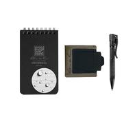 Rite in the Rain All-Weather Monsoon Adhesive Pen and Card Holder Kit, Black 3” x 5” Top-Spiral Notebook, and All-Weather Black Bolt-Action Pen (No. PH2-KIT)