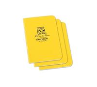 Rite in the Rain Universal Stapled Mini Notebook, 3¼" x 4⅝" (3 Pack) (12 Sheets) - Yellow