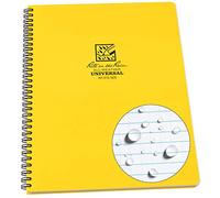 Rite In The Rain Waterproof Paper Notepad Yellow Polydura Cover 84 Pages 42 Sheets Wire Spiral Binding Imperial Ruler 8½ X 11- Inch