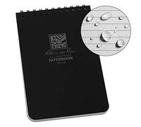 Rite in the Rain Waterproof Paper Pocket Notebook Top Spiral Bound 4 x 6 Inch Cover Black Polydura 19 Gauge 100 Pages 50 Sheets Wire-o Binding Imperial & Metric Rulers Covnersaion table & Map Scale