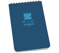 Rite in the Rain Waterproof Paper Pocket Notebook Top Spiral Bound 4 x 6 Inch Cover Black Polydura 19 Gauge 100 Pages 50 Sheets Wire-o Binding Imperial & Metric Rulers Covnersaion table & Map Scale