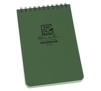 Rite in the Rain Waterproof Paper Pocket Notebook Top Spiral Bound 4 x 6 Inch Cover Green Polydura 19 Gauge 100 Pages 50 Sheets Wire-o Binding Imperial & Metric Rulers Covnersaion table & Map Scale