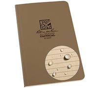 Rite in the Rain Waterproof Paper Side Bound Tactical Memo Book Tan Field Flex Cover 160 pages 80 Sheets Perfect Bound Imp & Metric Rules Map Scales Conv Charts 16 Pages Ref Material 4 ⅝ x 7¼ Inch