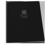 Rite In The Rain Waterproof Paper Side Spiral Notepad Black Polydura Cover 84 Pages 42 Sheets Imperial and Metric Rulers, 4 ⅝ x 7- Inch