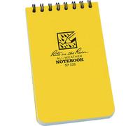 Rite in the Rain Waterproof Paper Universal Pocket Top Wire Bound Spiral Notebook Black 100 Pages 50 Sheets Imperial & Metric Ruler 3 x 5 Inch