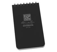 Rite in the Rain Waterproof Paper Universal Pocket Top Wire Bound Spiral Notebook Black 100 Pages 50 Sheets Imperial & Metric Ruler 3 x 5 Inch