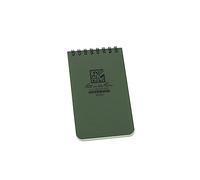 Rite in the Rain Waterproof Paper Universal Pocket Top Wire Bound Spiral Notebook Green 100 Pages 50 Sheets Imperial & Metric Ruler 3 x 5 Inch