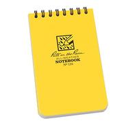 Rite in the Rain Waterproof Paper Universal Pocket Top Wire Bound Spiral Notebook White Yellow 100 Pages 50 Sheets Imperial & Metric Ruler 3 x 5 Inch