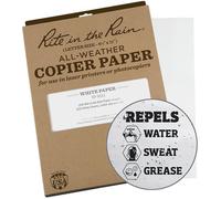Rite in the Rain Weatherproof Copier Paper, 8.5" x 11", 20# White, 200 Sheet Pack (No. 8511X)