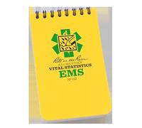Rite in the Rain Weatherproof EMS Notebook, 3" x 5", Yellow Cover, Vital Stats Pages (No. 112)