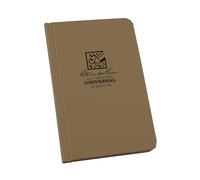 Rite in the Rain Weatherproof Hard Cover Notebook, 4.25" x 6.75", Tan Cover, Universal Pattern (No. 970TF-M)