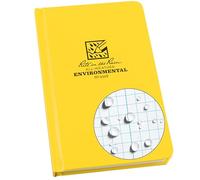 Rite in the Rain Weatherproof Hard Cover Notebook, 4.75" x 7.5", Yellow Cover, Environmental Pattern (No. 550F)