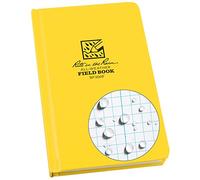 Rite in the Rain Weatherproof Hard Cover Notebook, 4.75" x 7.5", Yellow Cover, Field Pattern (No. 350F-X)