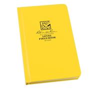 Rite in the Rain Weatherproof Hard Cover Notebook, 4.75" x 7.5", Yellow Cover, Level Pattern (No. 310F)
